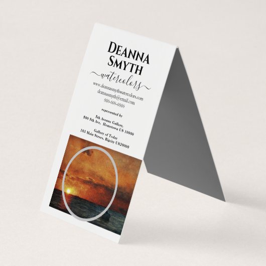 ARTISTS UNIQUE Tent Fold Folded Visitekaartje (Achterkant)