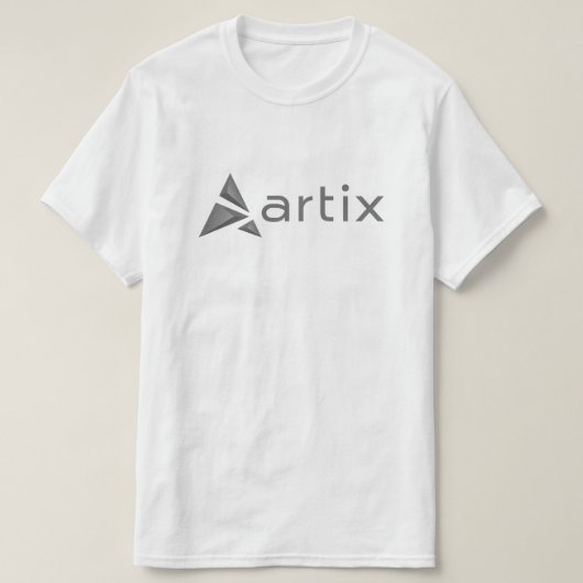 Artix greyscale logo op borst t-shirt (Design voorkant)