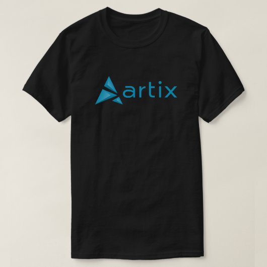 Artix logo en merk op donker borst t-shirt (Design voorkant)