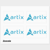 Artix logo merknaam (horizontaal) witte achtergron rechthoekige sticker (Vel)