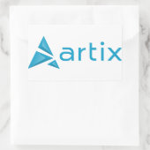 Artix logo merknaam (horizontaal) witte achtergron rechthoekige sticker (Tas)