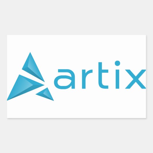 Artix logo merknaam (horizontaal) witte achtergron rechthoekige sticker (Voorkant)