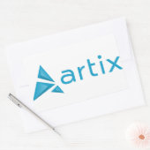 Artix logo merknaam (horizontaal) witte achtergron rechthoekige sticker (Envelop)