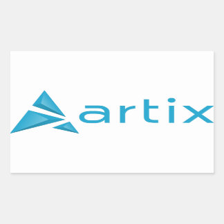 Artix logo merknaam (horizontaal) witte achtergron rechthoekige sticker