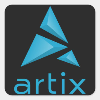 Artix logo merknaam (verticaal) donkere achtergron vierkante sticker