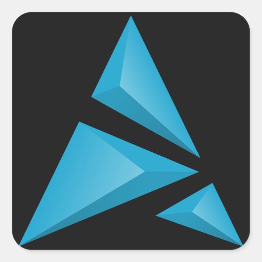 Artix logo vierkante sticker donkere achtergrond (Voorkant)