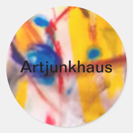 Artjunkhaus Hummingbird Abstract Jeff Hankamer ple Ronde Sticker (Voorkant)