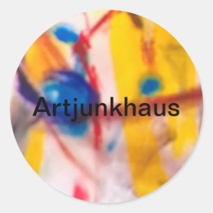 Artjunkhaus Hummingbird Abstract Jeff Hankamer ple Ronde Sticker