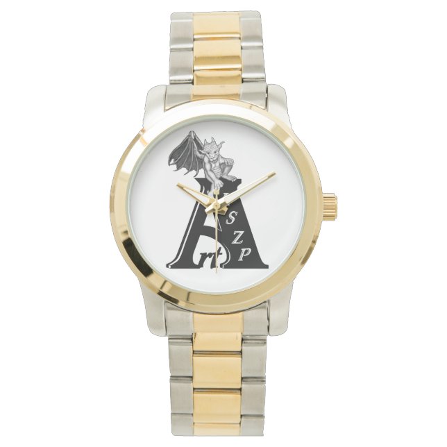 ArtKSZP-logo met GOLEM - Gargoyle Horloge (Voorkant)
