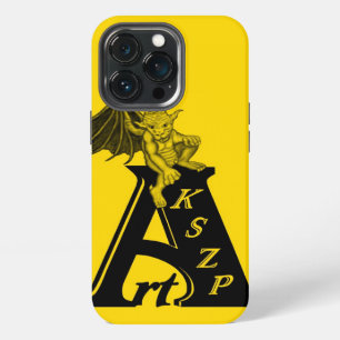 ArtKSZP Logo met Golem, Geel en zwart ontwerp iPhone 13 Pro Hoesje