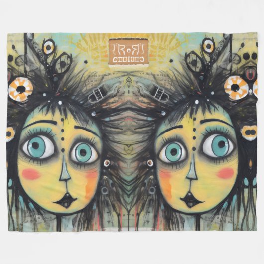 ArtLady 12 Charmant en verontrust Fleece Deken (Voorkant (Horizontaal))