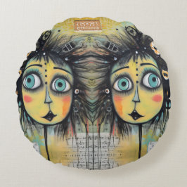 ArtLady 12 Charmant en verontrust Rond Kussen