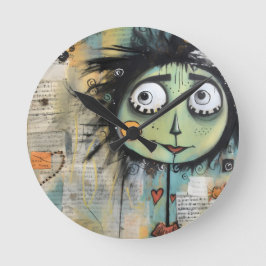 ArtLady 13 Charmant en bedroefd Ronde Klok