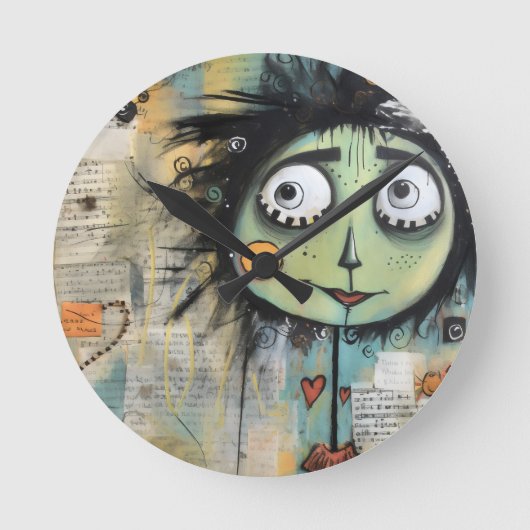 ArtLady 13 Charmant en bedroefd Ronde Klok (Voorkant)