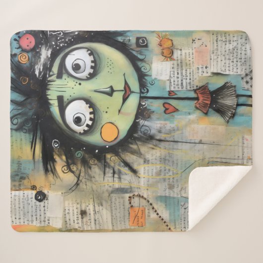 ArtLady 13 Charmant en bedroefd Sherpa Deken (Voorkant (horizontaal))