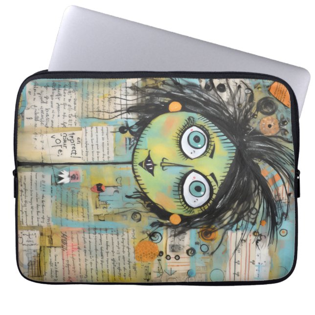 ArtLady 15 Charmant en bedroefd Laptop Sleeve (Voorkant)