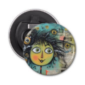 ArtLady 17 Charmant en bedroefd Button Flesopener (Voorkant)