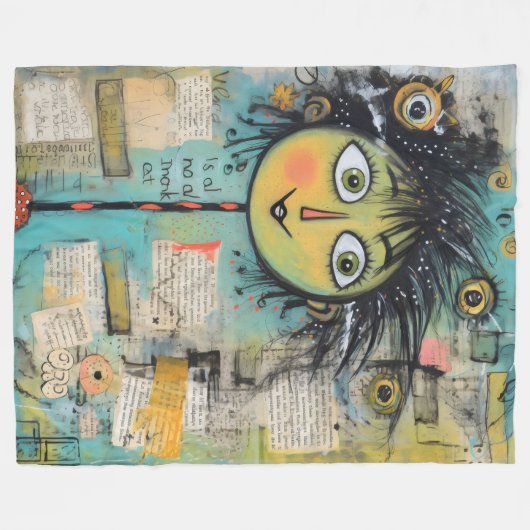 ArtLady 17 Charmant en bedroefd Fleece Deken (Voorkant (Horizontaal))