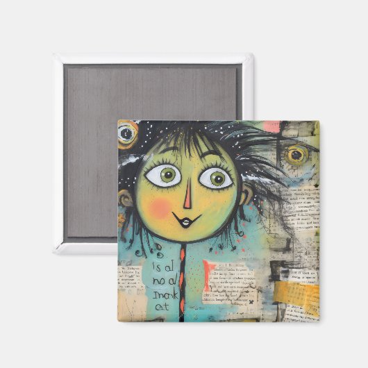 ArtLady 17 Charmant en bedroefd Magneet (Voorkant / Achterkant)