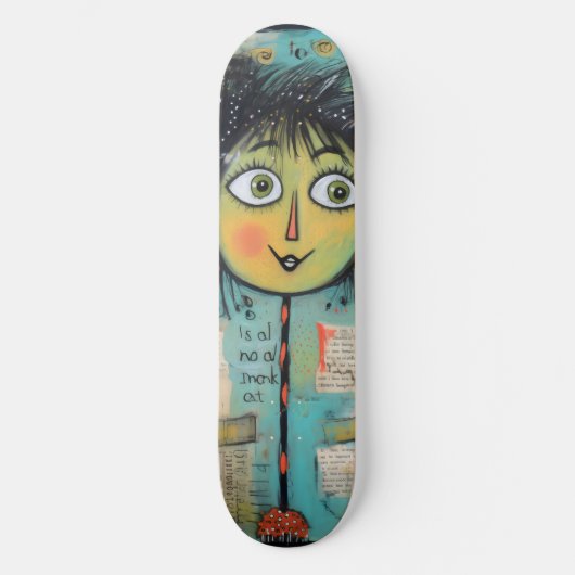 ArtLady 17 Charmant en bedroefd Persoonlijk Skateboard (Voorkant)