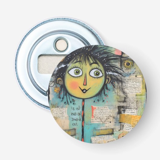 ArtLady 17 Charmant en in nood Button Flesopener (Voorkant)
