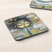 ArtLady 18 Charmant en bedroefd Bier Onderzetter (Linkerzijde)