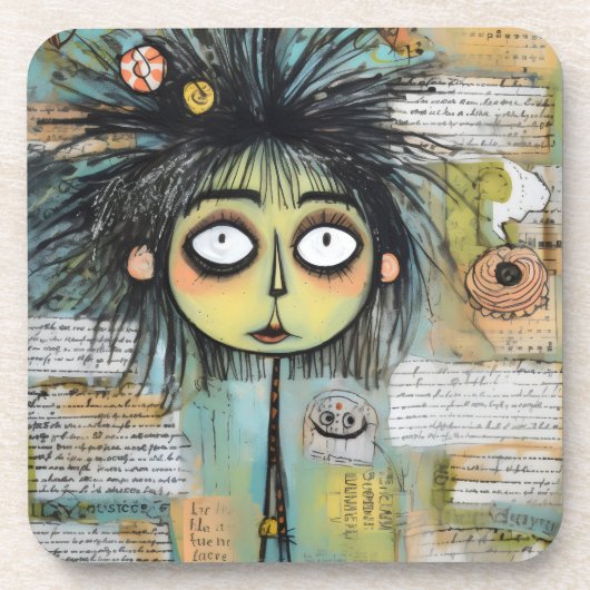 ArtLady 18 Charmant en bedroefd Bier Onderzetter (Voorkant)