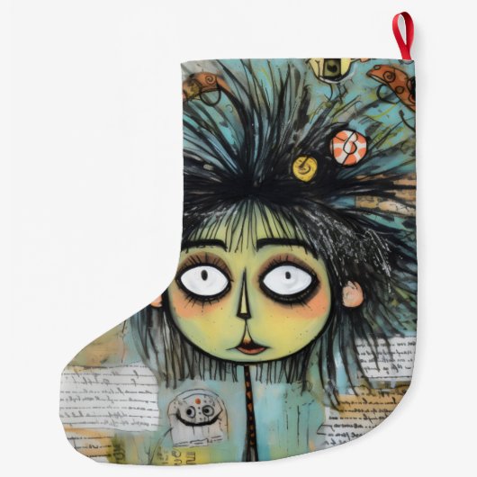 ArtLady 18 Charmant en bedroefd Grote Kerstsok (Achterkant)