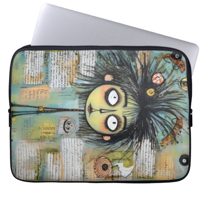 ArtLady 18 Charmant en bedroefd Laptop Sleeve (Voorkant)