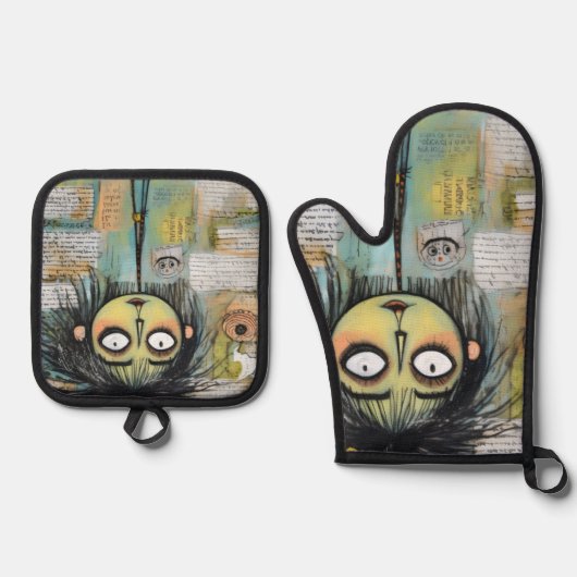 ArtLady 18 Charmant en bedroefd Ovenwant & Pannenlap Set (Voorkant)