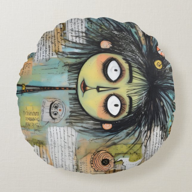 ArtLady 18 Charmant en bedroefd Rond Kussen (Voorkant)