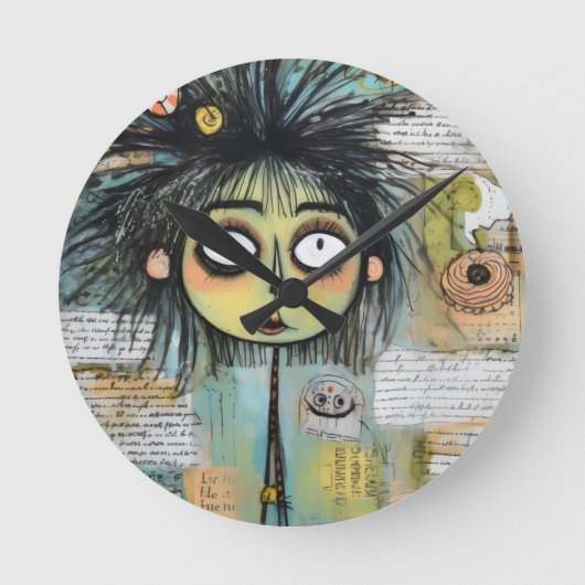 ArtLady 18 Charmant en bedroefd Ronde Klok (Voorkant)