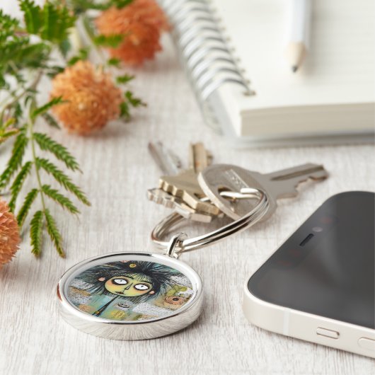 ArtLady 18 Charmant en bedroefd Sleutelhanger (Zijkant)