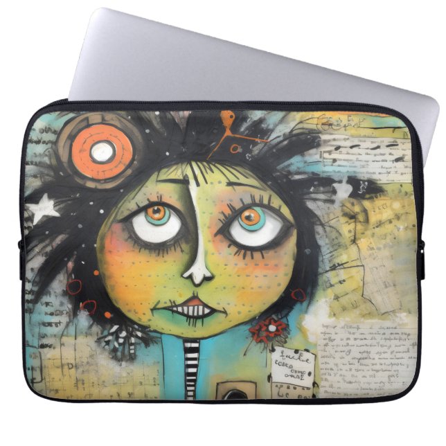 ArtLady 19 Charmant en bedroefd Laptop Sleeve (Voorkant)