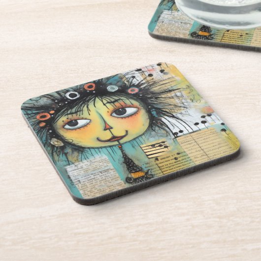 ArtLady 1 Charmant en verontrust Bier Onderzetter (Linkerzijde)