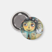 ArtLady 1 Charmant en verontrust Magneet (Voorkant / Achterkant)