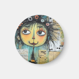 ArtLady 1 Charmant en verontrust Magneet