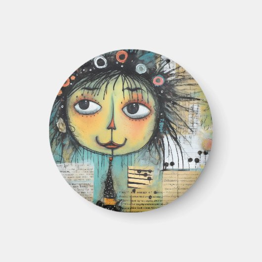 ArtLady 1 Charmant en verontrust Magneet (Voorkant)