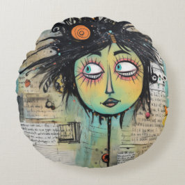 ArtLady 27 Charmant en verontrust Rond Kussen