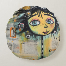 ArtLady 28 Charmant en verontrust Rond Kussen