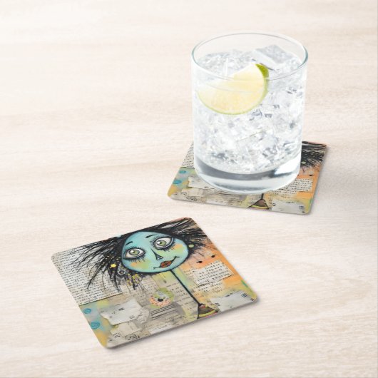 ArtLady 2 Charmant en verontrust Kartonnen Onderzetters (Insitu)