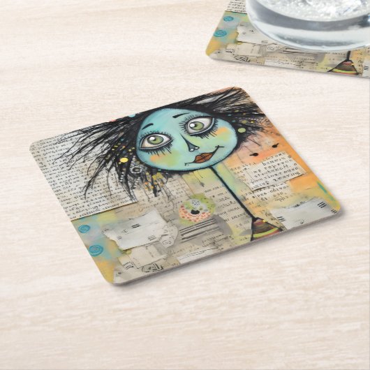 ArtLady 2 Charmant en verontrust Kartonnen Onderzetters (Schuin)