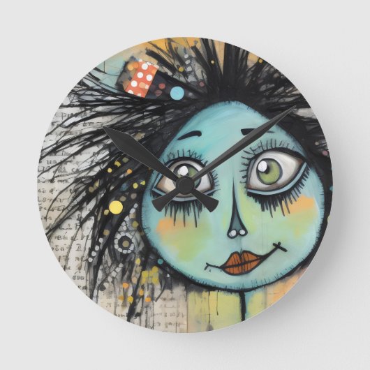 ArtLady 2 Charmant en verontrust Ronde Klok (Voorkant)