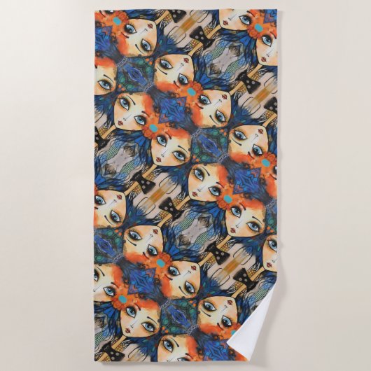 ArtLady 31 Charmant en verdrietig Strandlaken (Voorkant)