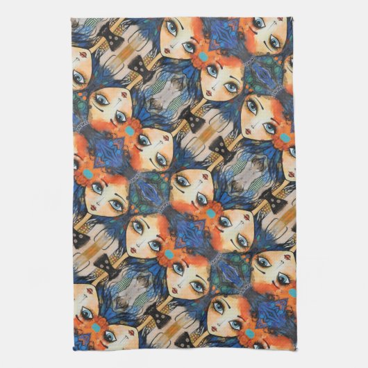 ArtLady 31 Charmant en verdrietig Theedoek (Verticaal)