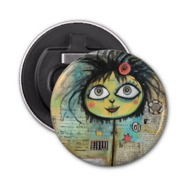 ArtLady 4 Charmant en verontrust Button Flesopener