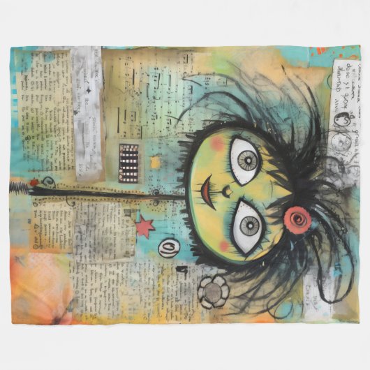 ArtLady 4 Charmant en verontrust Fleece Deken (Voorkant (Horizontaal))