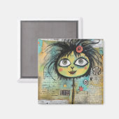 ArtLady 4 Charmant en verontrust Magneet (Voorkant / Achterkant)