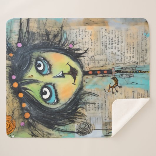 ArtLady 5 Charmant en verontrust Sherpa Deken (Voorkant (horizontaal))