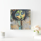 ArtLady 5 Charmant en verontrust Vierkante Klok (Huis)